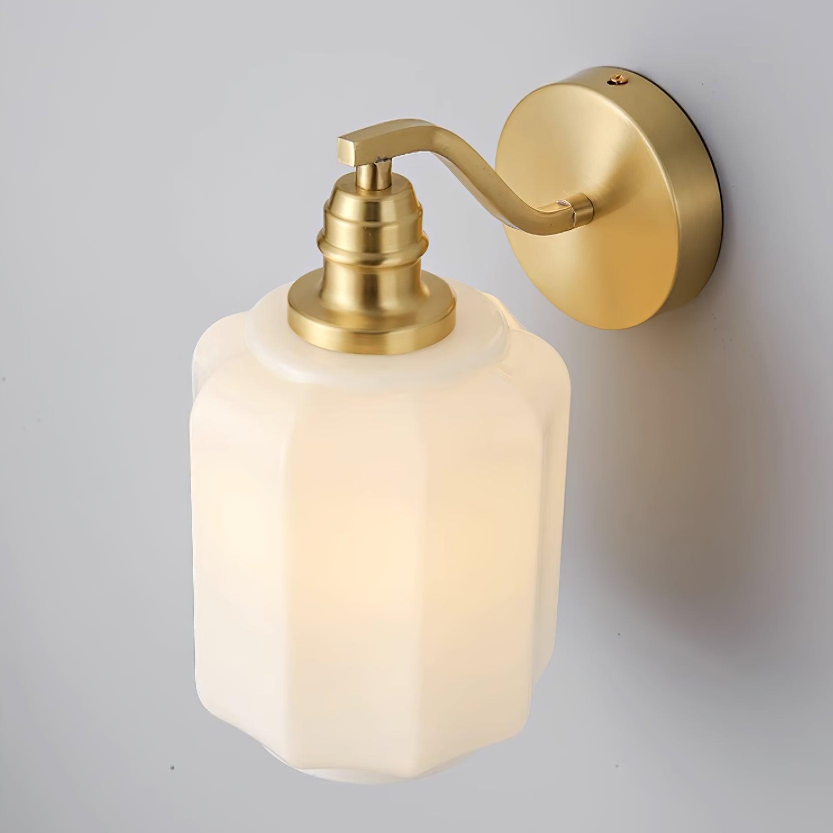 Retro Brass and Glass Wall Lamp K422