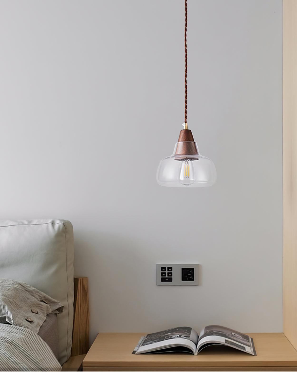 Walnut Glass Pendant Lamp K764