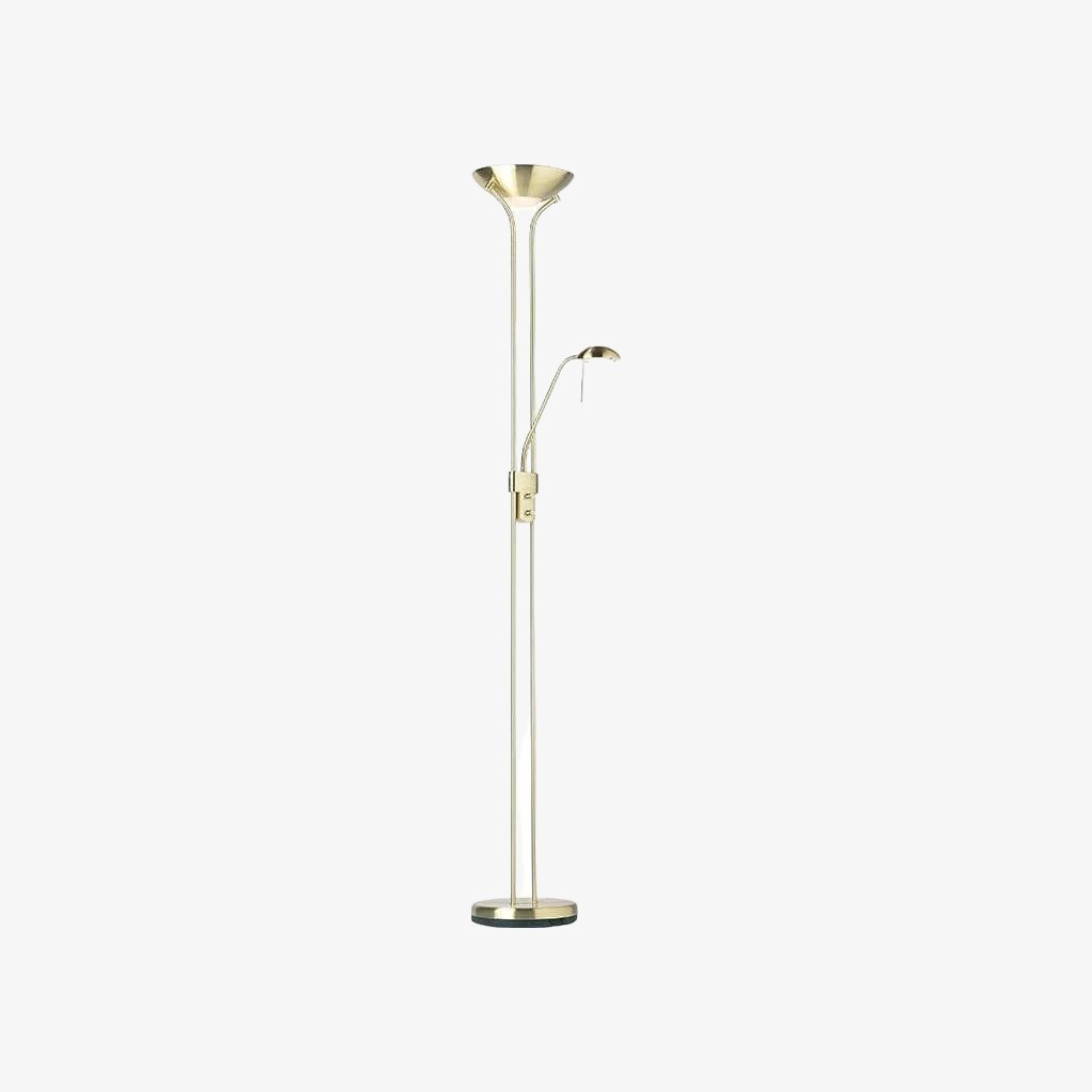 Linexis Art Deco Metal & Opal Glass Floor Lamp - Dual-Light Design for Modern Interiors K1910