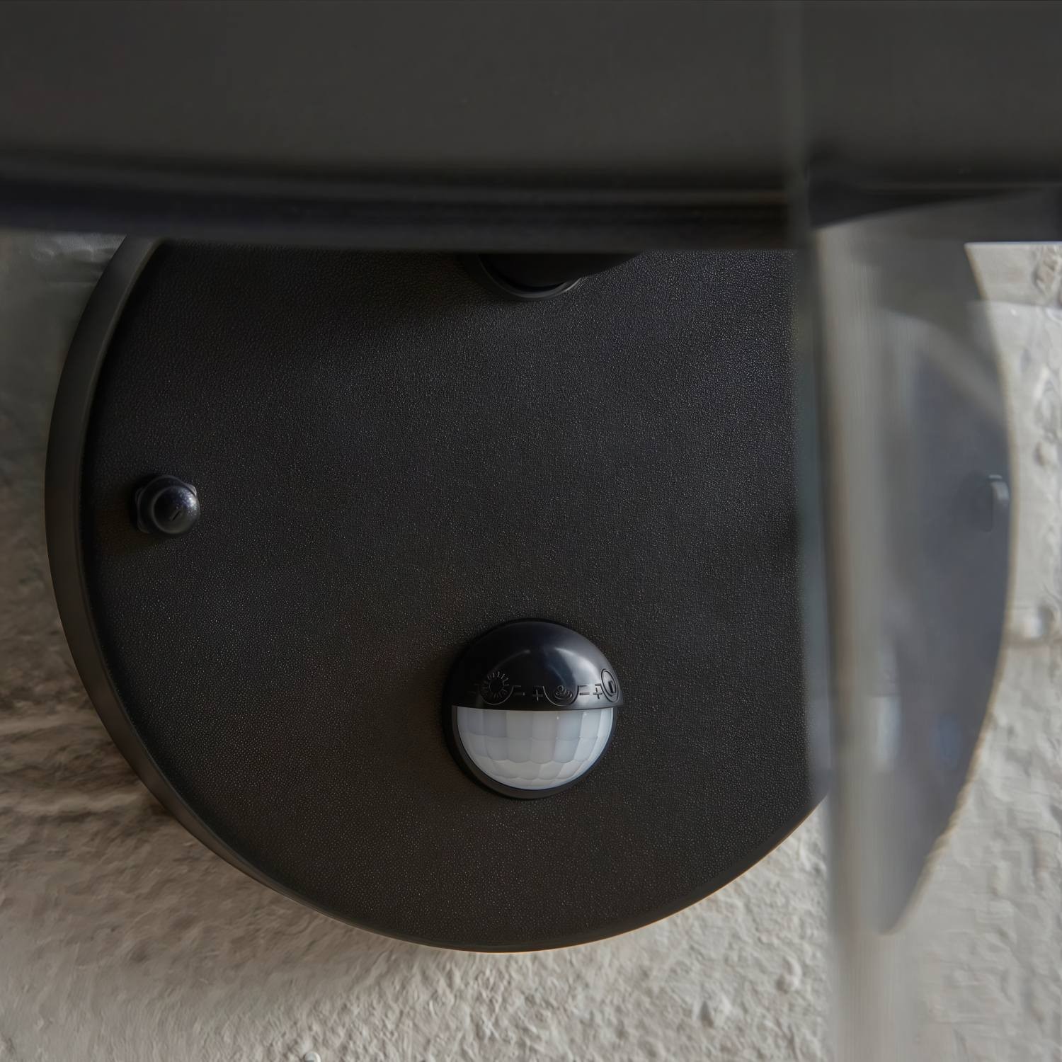 Trevanta Arched Arm Design Wall Light - Black Painted Sensor Lantern Style K1867