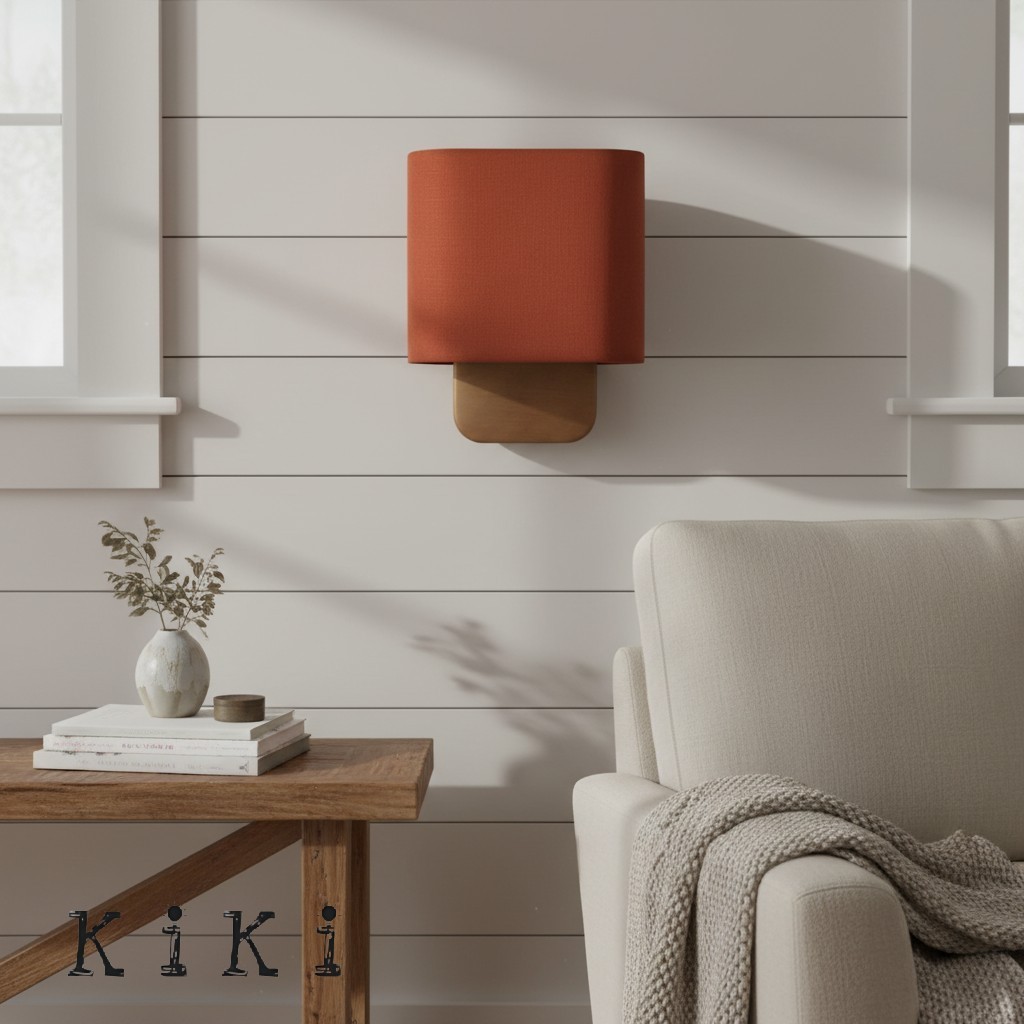 Nolvara Elegant Fabric Wall Lamp - Rustic Style Lighting for Bedroom or Hallway K2031