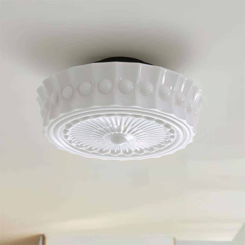 Rigidus French Vintage Glass Cream Style Ceiling Light K431