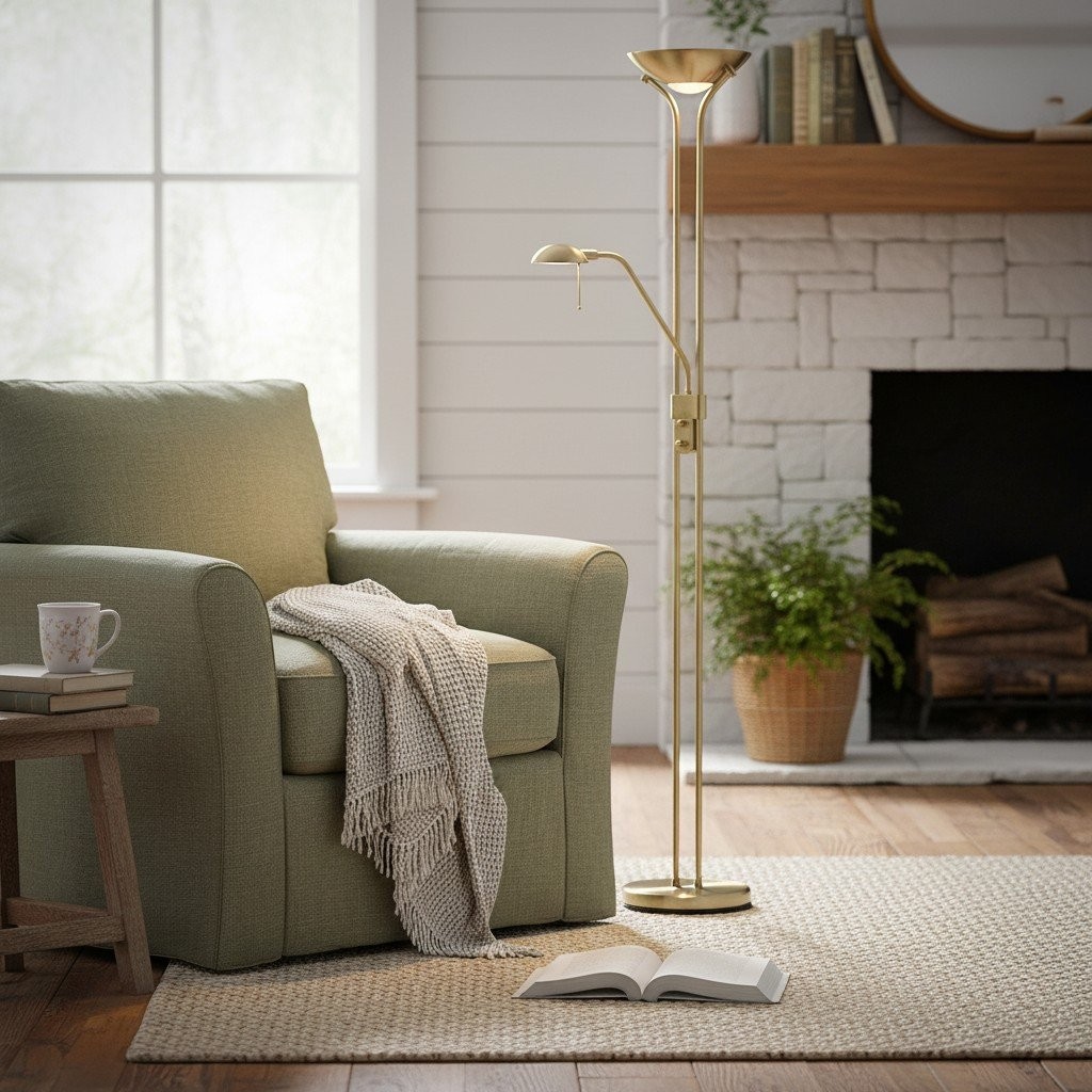 Linexis Art Deco Metal & Opal Glass Floor Lamp - Dual-Light Design for Modern Interiors K1910