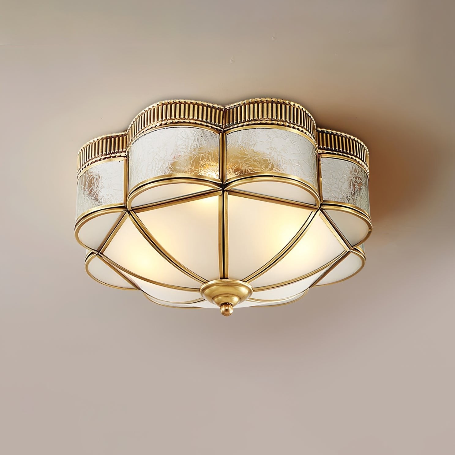 Brass Domed Flush Ceiling Lamp K274