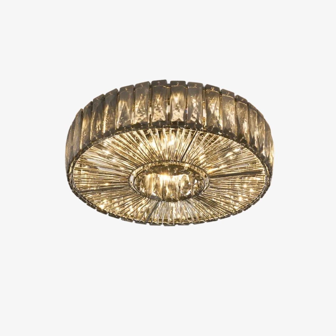Clereon Elegant Round Flush Mount Ceiling Light - Modern Glass Design for Living Room K2253