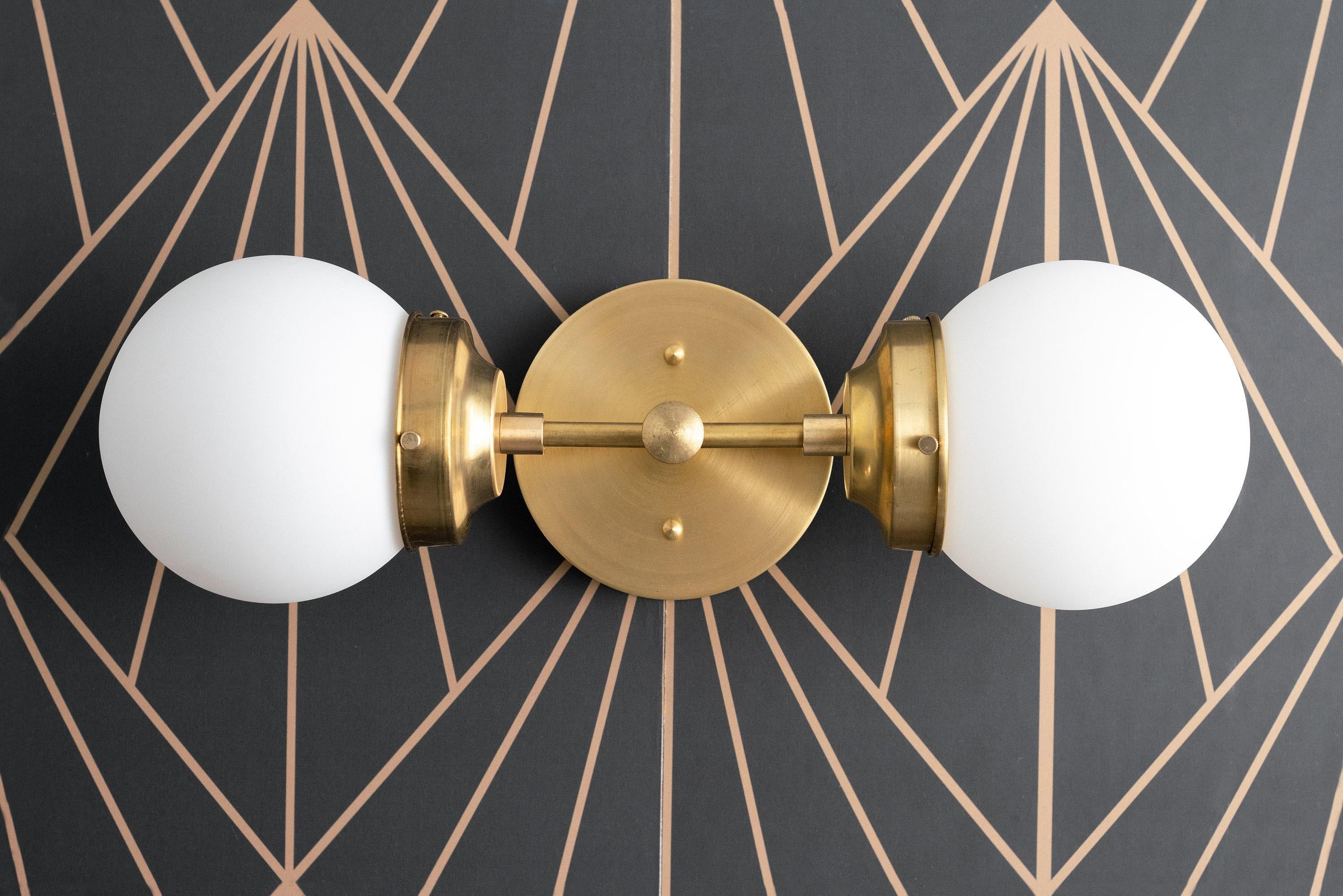 Lumio Globe Modern Geometric Sconce - Two Light Bathroom Vanity Lighting K1488