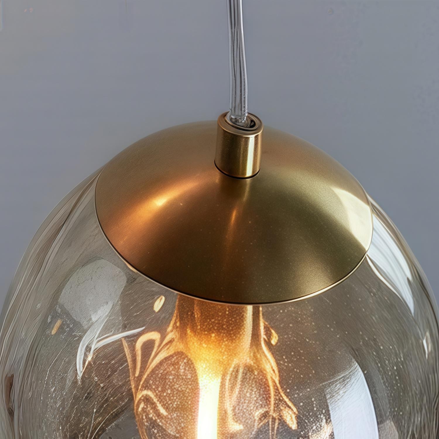 Tracian Dimpled Globes 3-Light Pendant Lamp - Sculptural Amber Lighting Ideal for Lounge or Entryway K2028