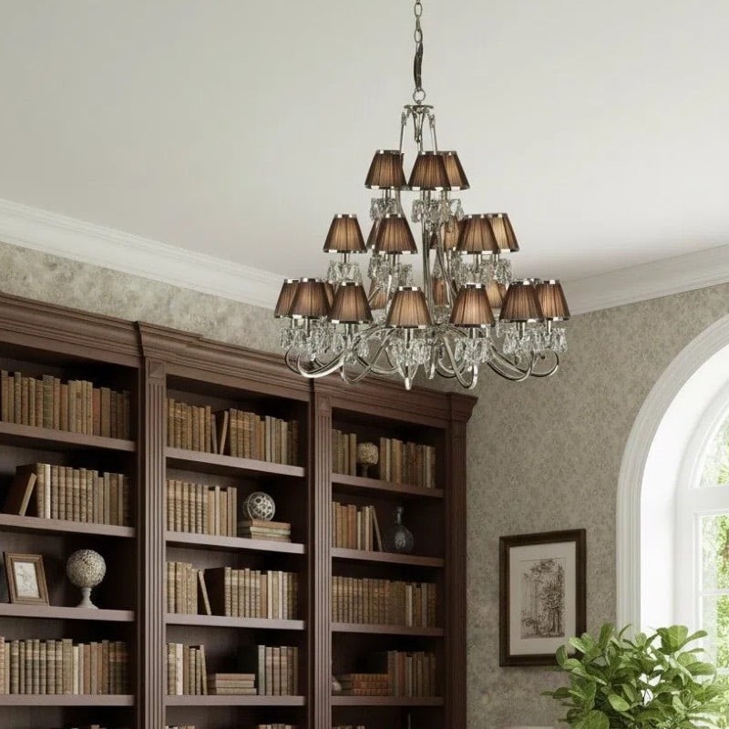 Talonis Multi-light Fabric Chandelier - Elegant Metal Curved Arms for Dining and Living K1900