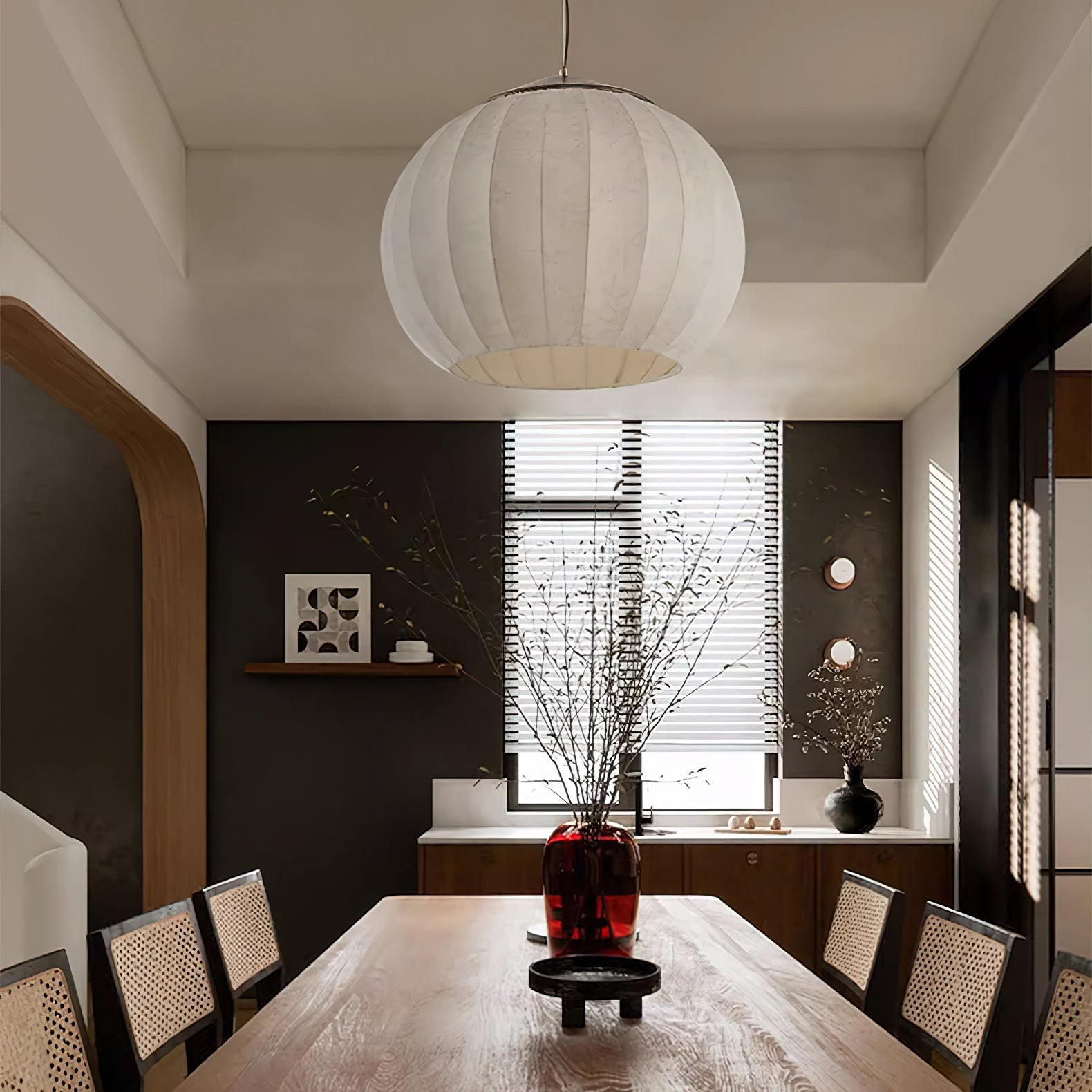 Japanese Style Fabric Lantern Pendant Lamp K423