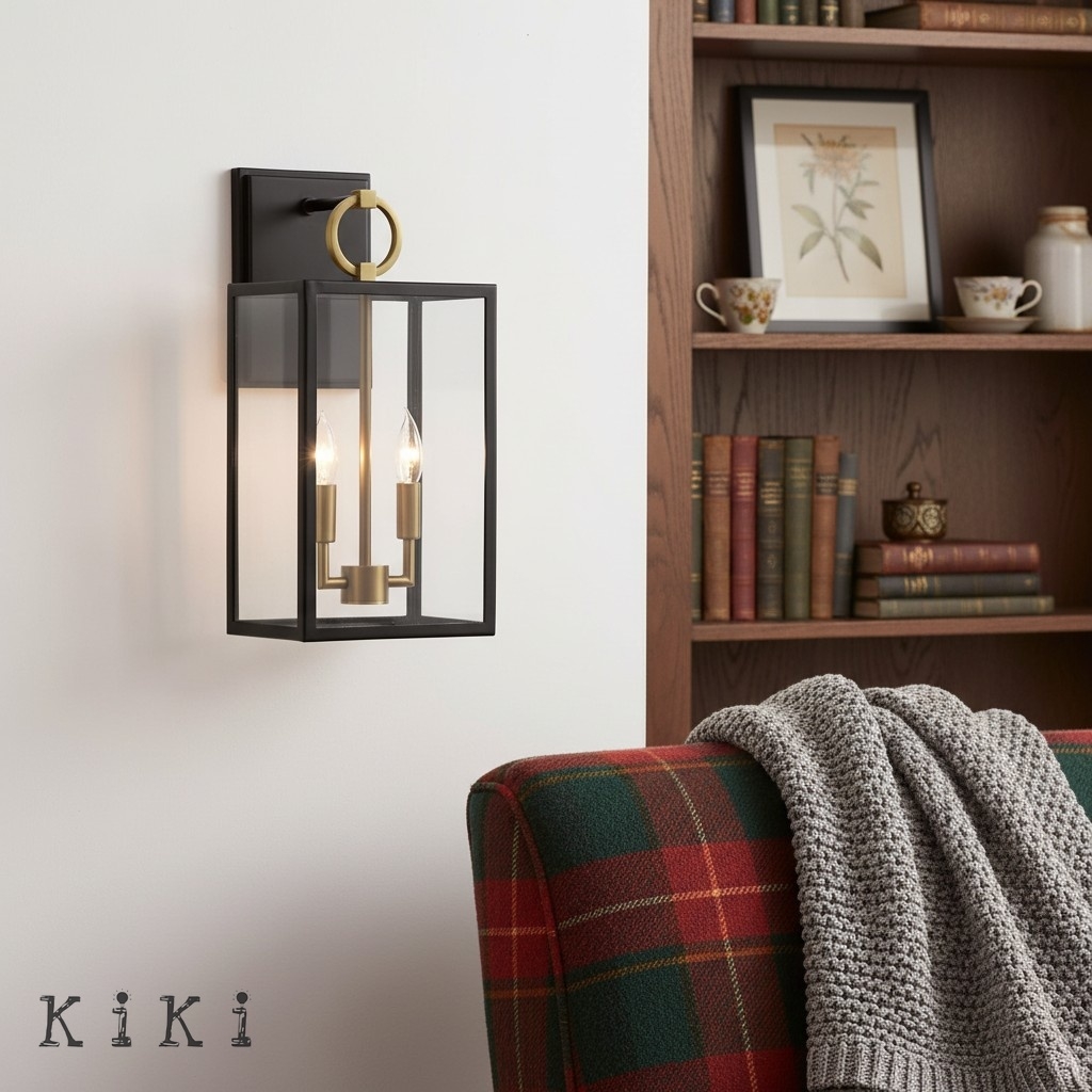 Ferrix Modern Glass and Iron Outdoor Wall Lamp - Stylish Exterior Lighting for Porch K1360