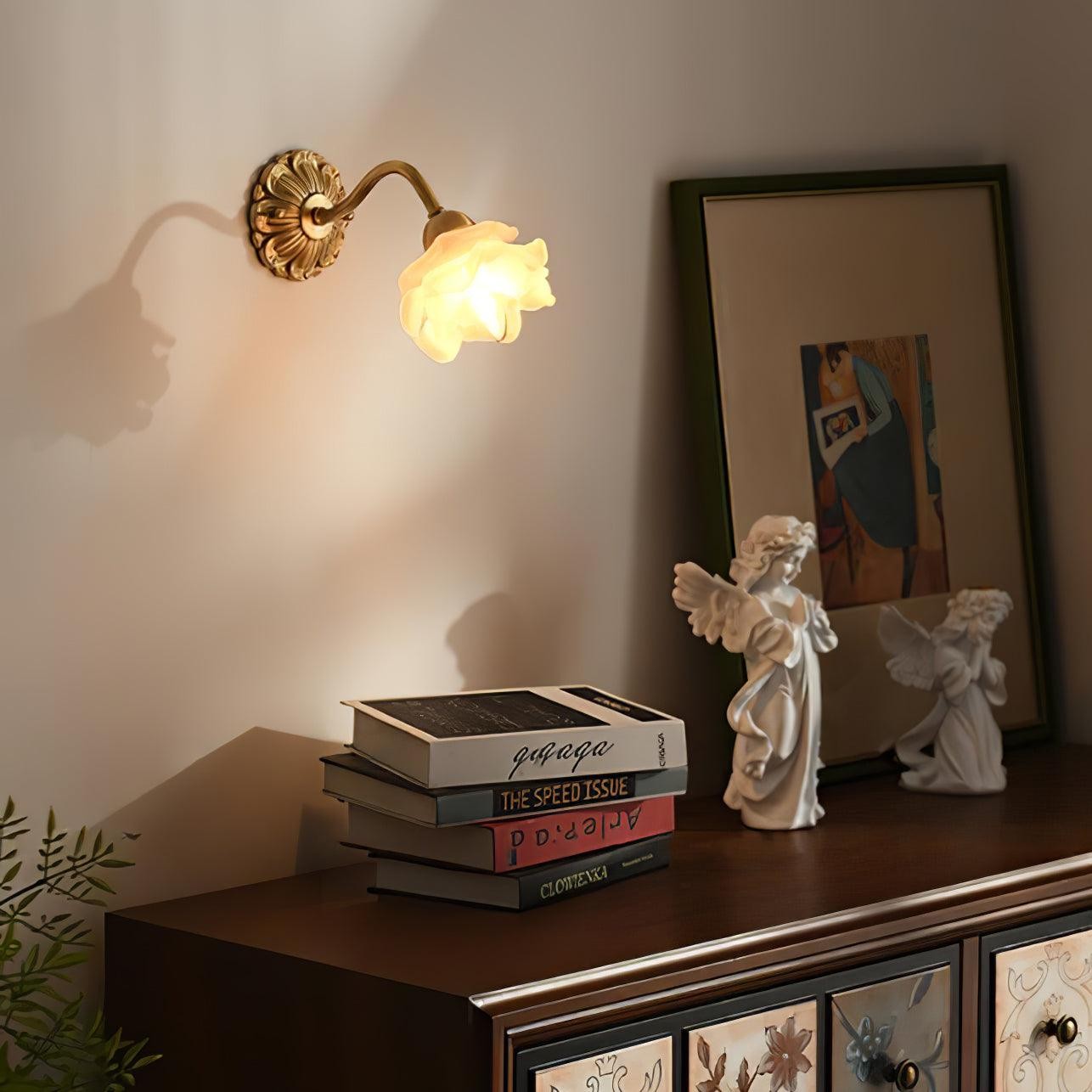 Brass Rose Wall Light K277