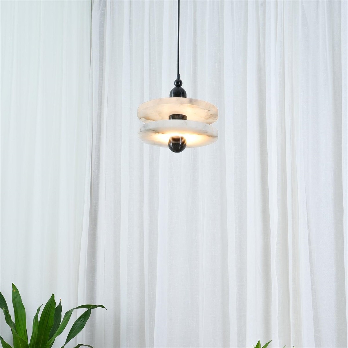 Elegant Disc Alabaster Pendant Light K211