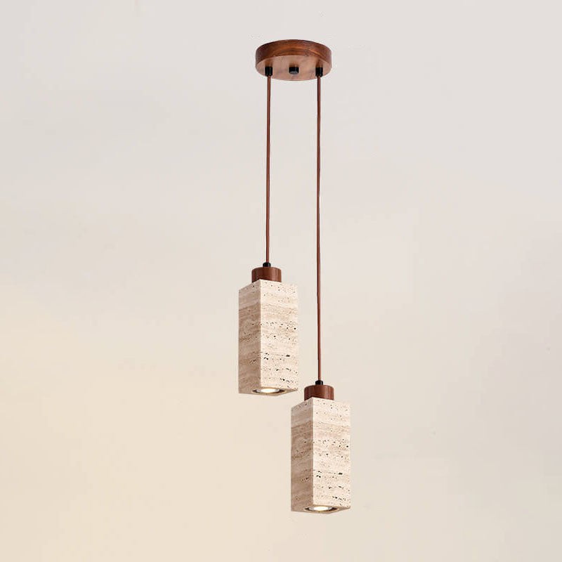 Wabi Sabi Solid Wood Stone Pendant Light K845