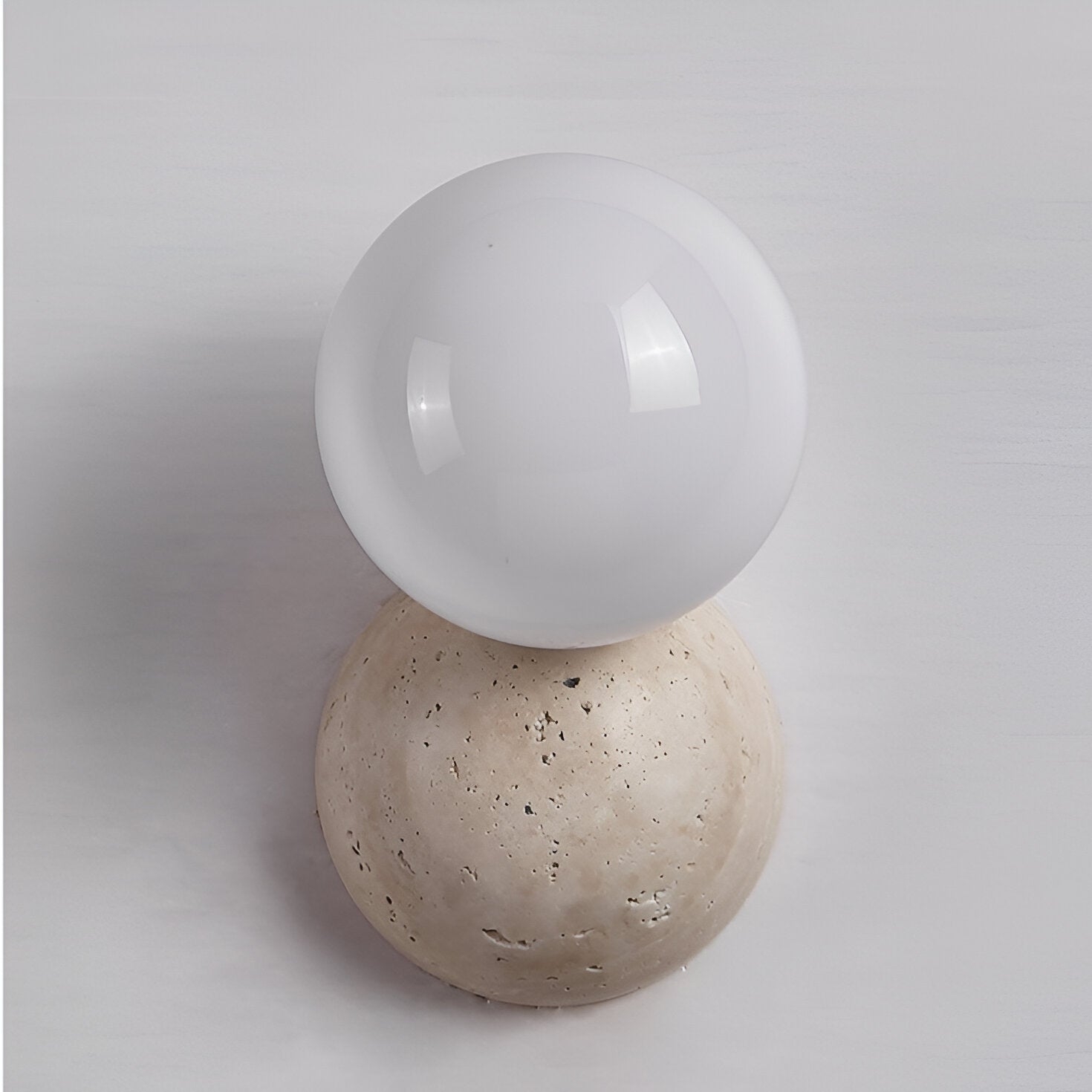Travertine Round Glass Wall Fixture D939