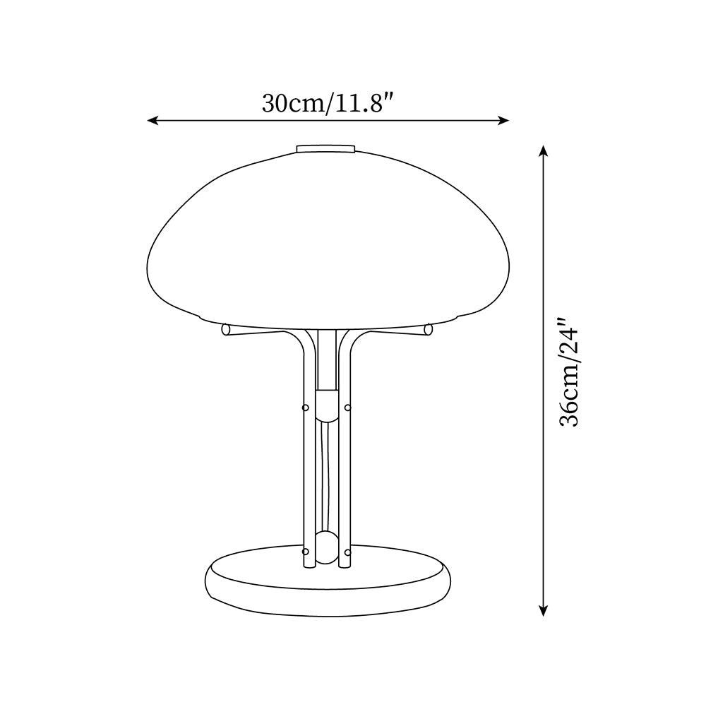 High-Grade Bedroom Bedside Mushroom Glass Table Lamp K302