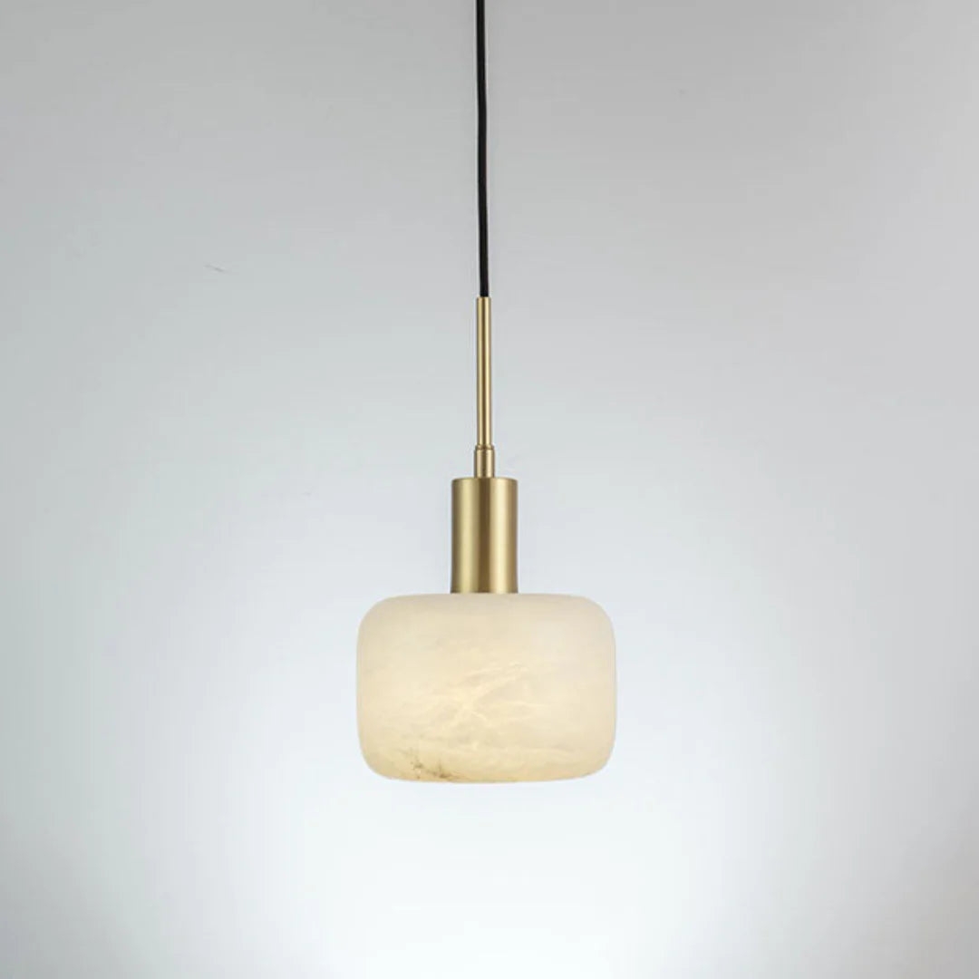 Velia Acorn Alabaster Minimalist Pendant Light D944