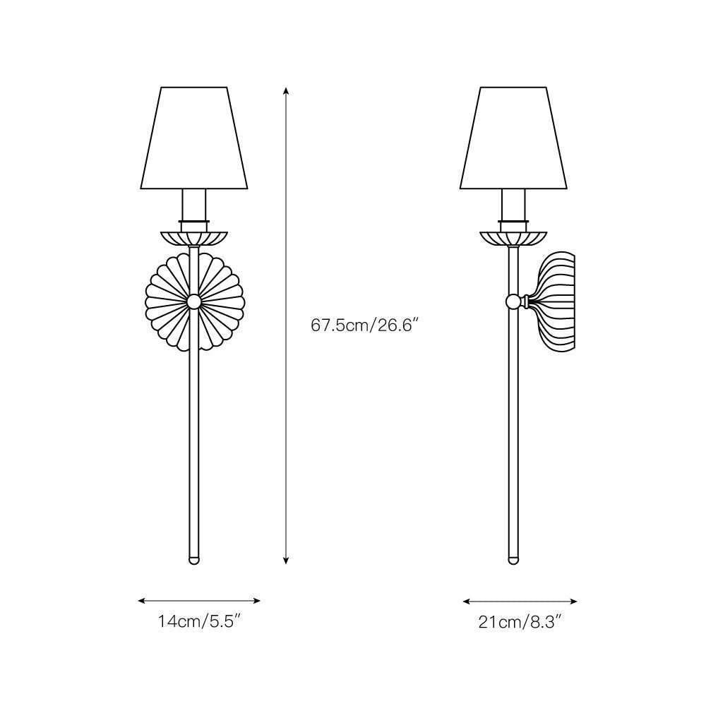 Catina Metal Wall Sconce with Fabric Shade – Stylish Accent Lighting for Home K1181