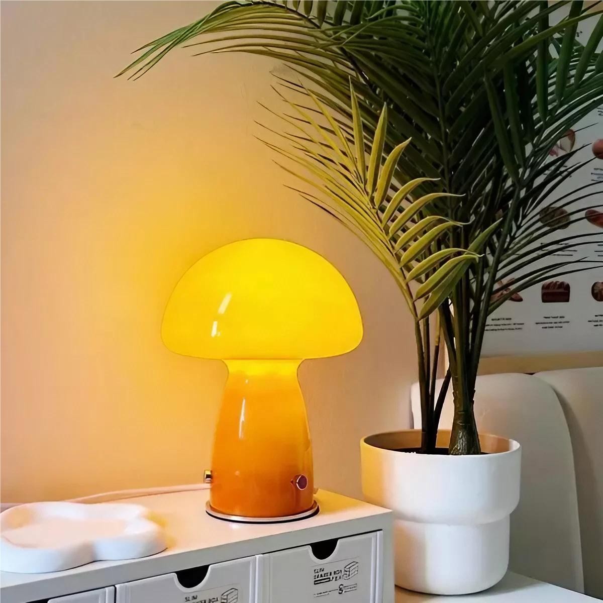 Modern Bauhaus Glass Mushroom Table Lamp K60