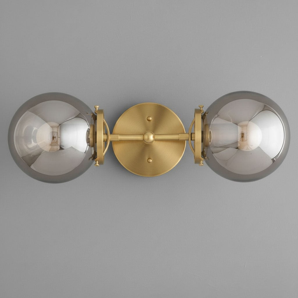 Lumio Globe Double Globe Vanity Wall Light - Rustic Farmhouse Bathroom Wall Fixture K1489