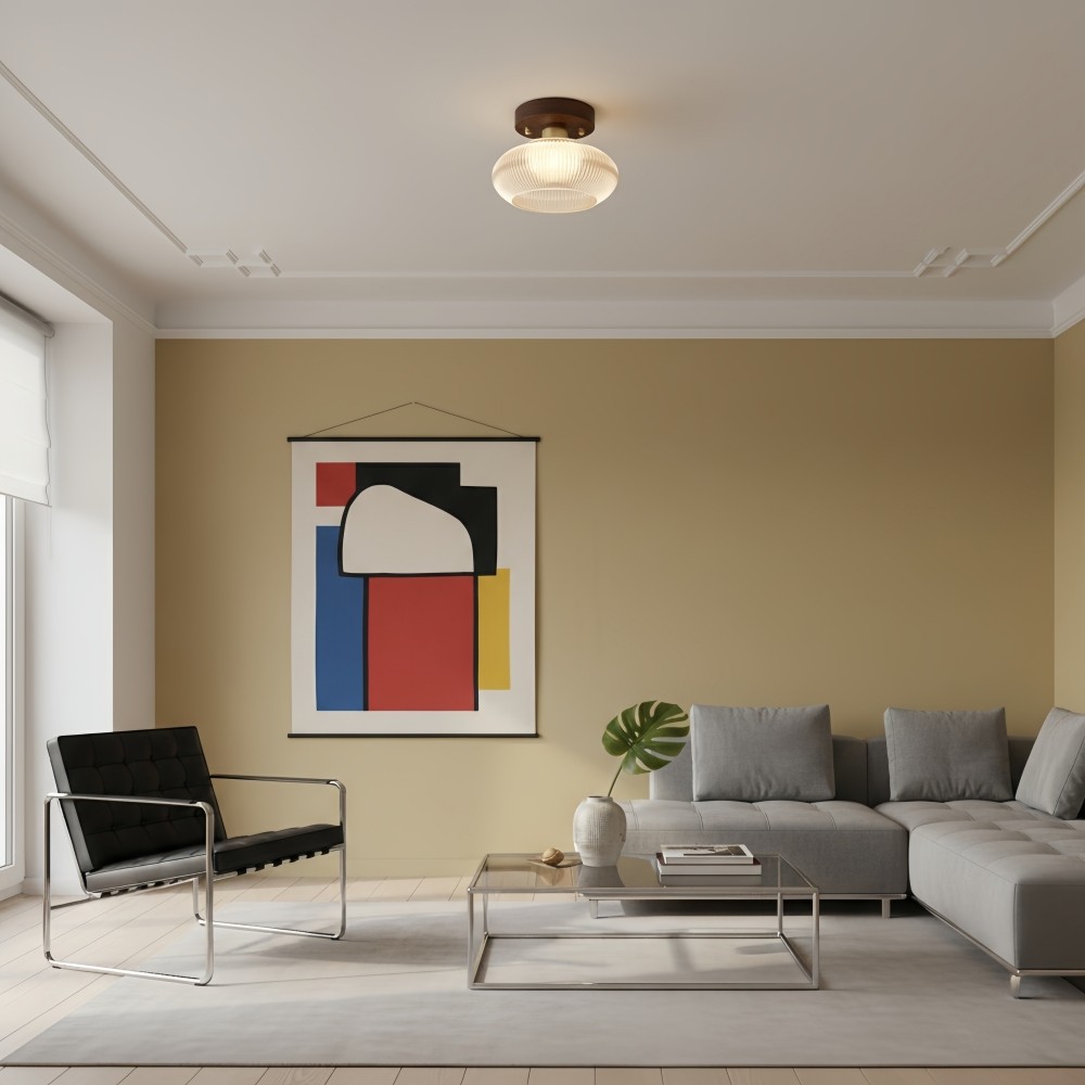 Soliro Contemporary Glass Dome Ceiling Light - Sleek Flush Mount Lamp for Hallway K2238