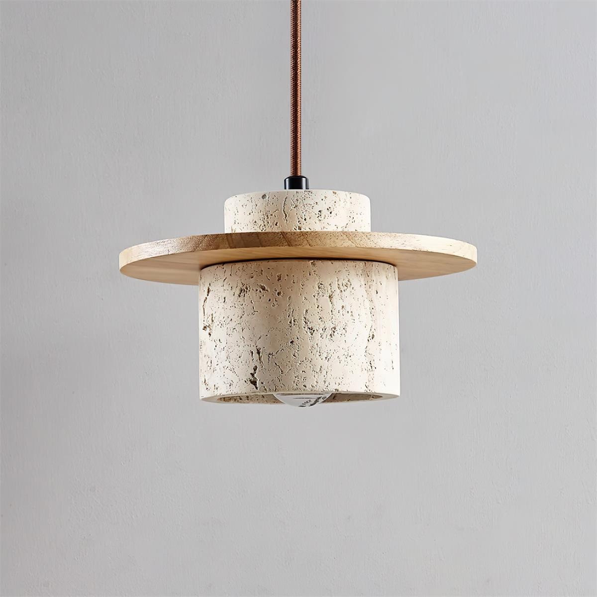 Elegant Textured Cylindra Stone Pendant Lamp K824