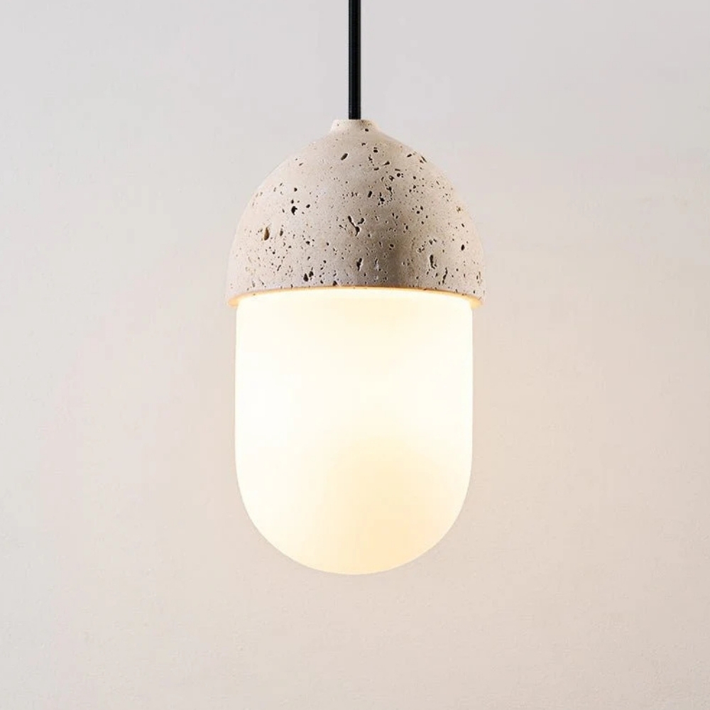 Orbaltis Modern Orb Cluster Pendant Light - Natural Stone and Glass Hanging Lamp for Living or Kitchen K2266
