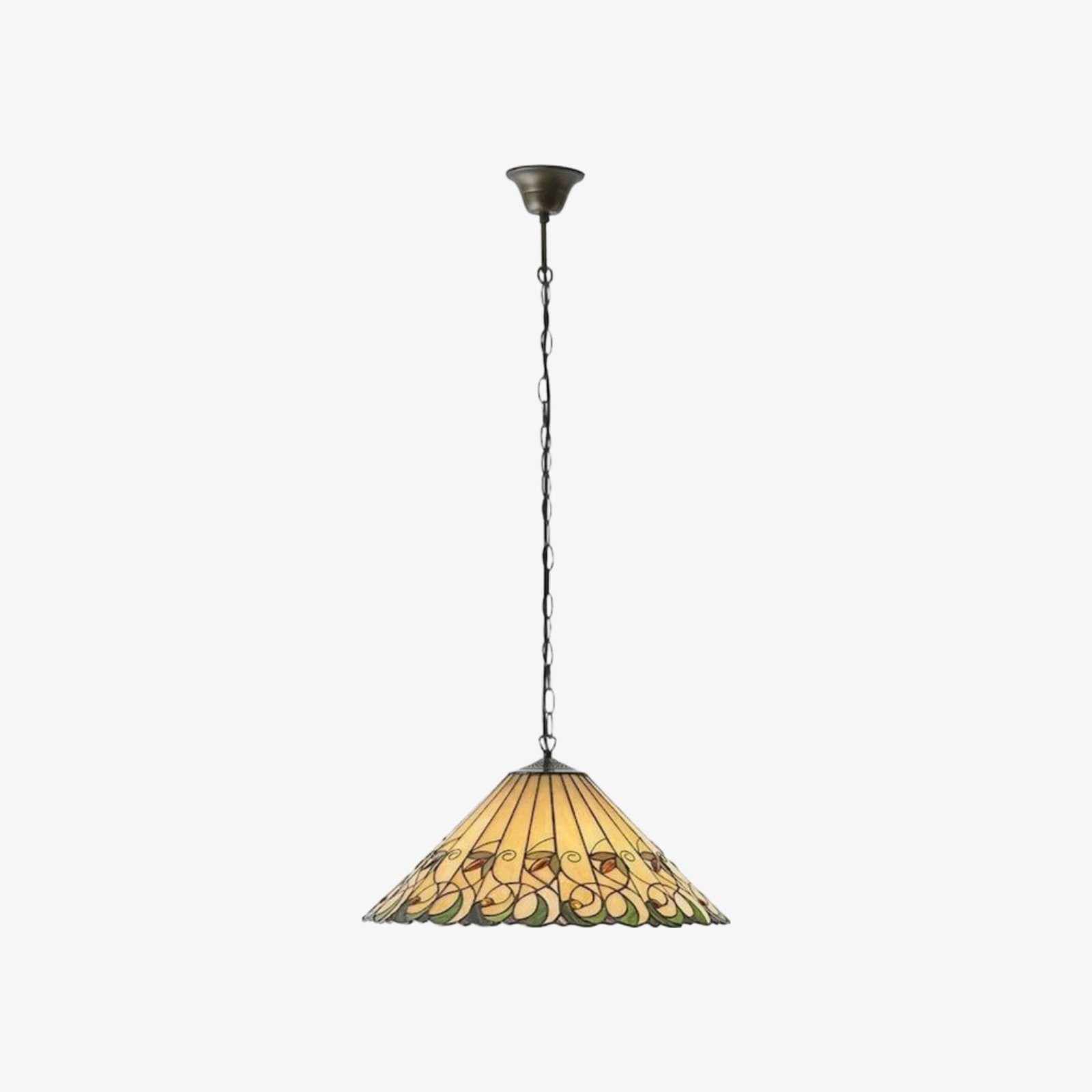TF Jamelia Vintage Floral Stained Glass Dome Ceiling Light for Dining Rooms K2026