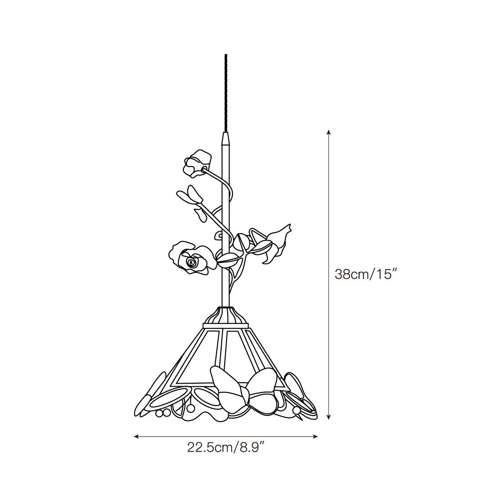 Lalique Rose Glass Pendant Lamp D674