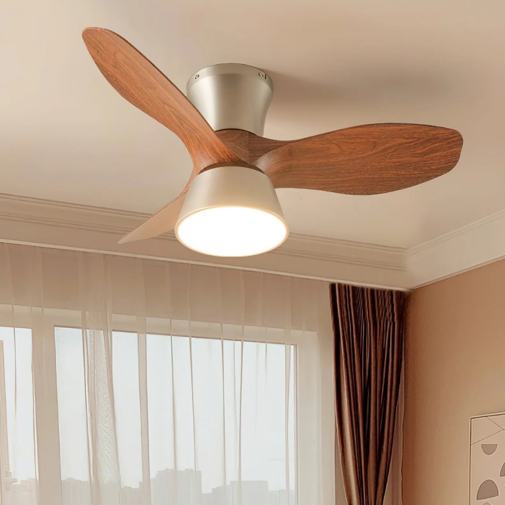 Retro Led Quiet Ceiling Fan Light For Dining Room K1111