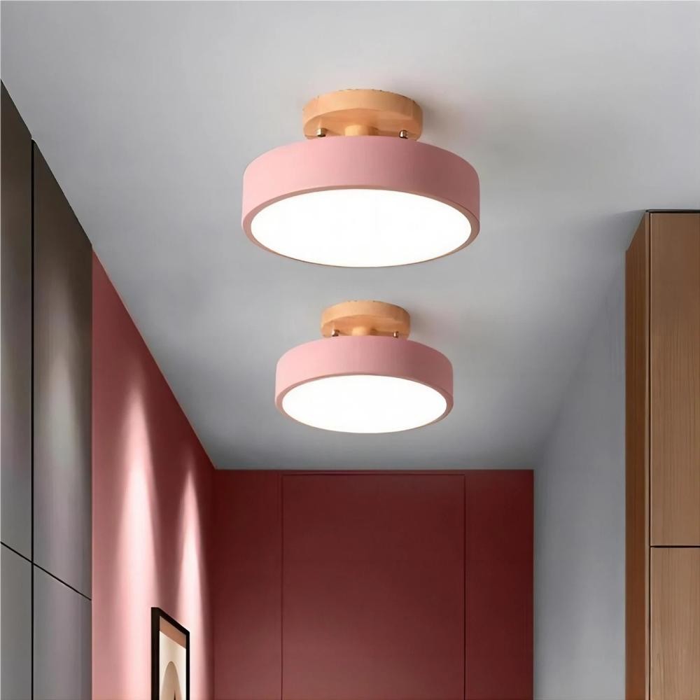Scandinavian Design Round Wooden Ceiling Light K57