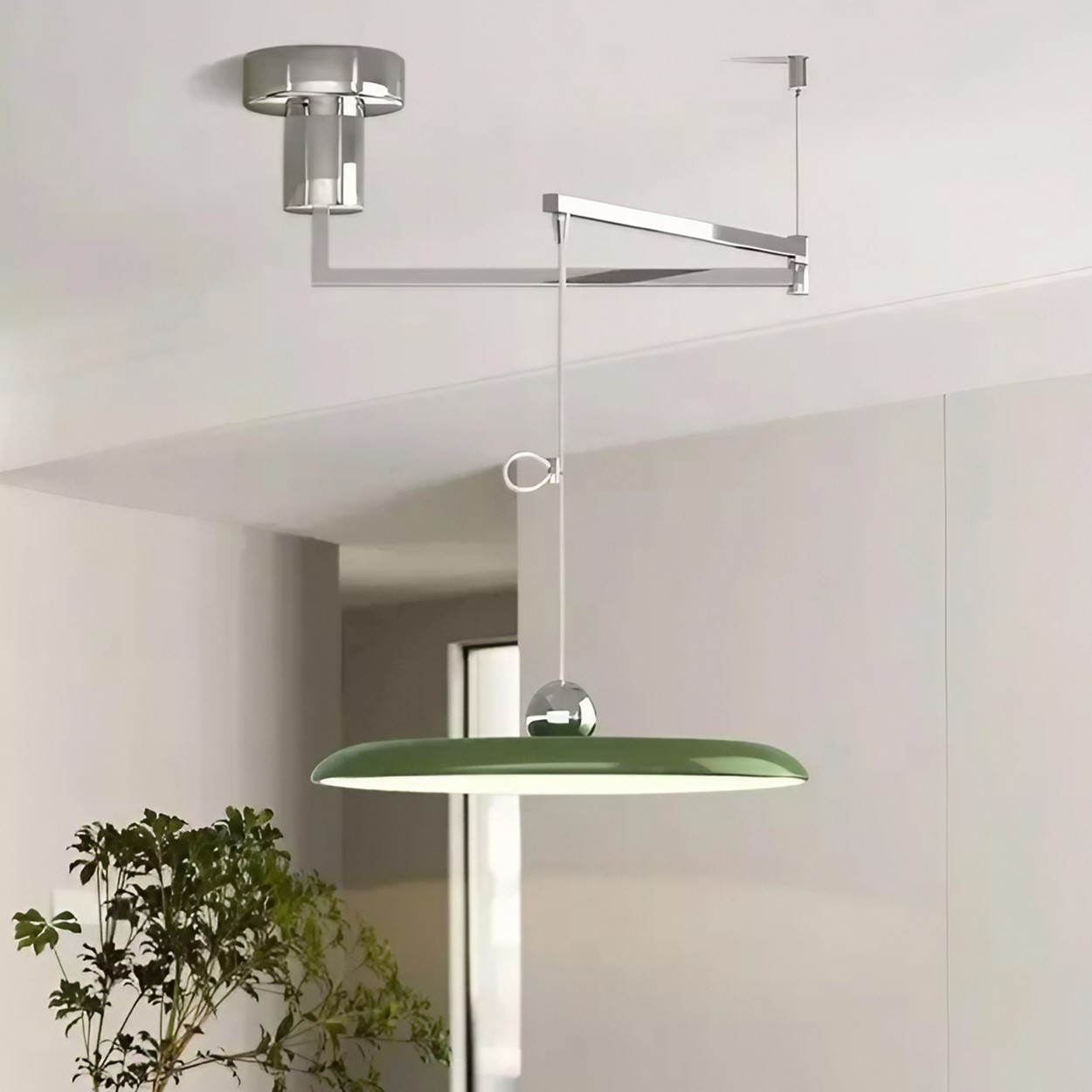 Simple Modern Adjustable Swing Arm Disc Pendant Lamp K705