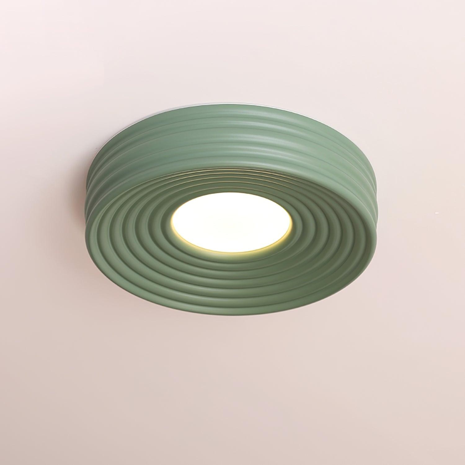 Cream Ribbed Three-color Changing Ceiling Light K337