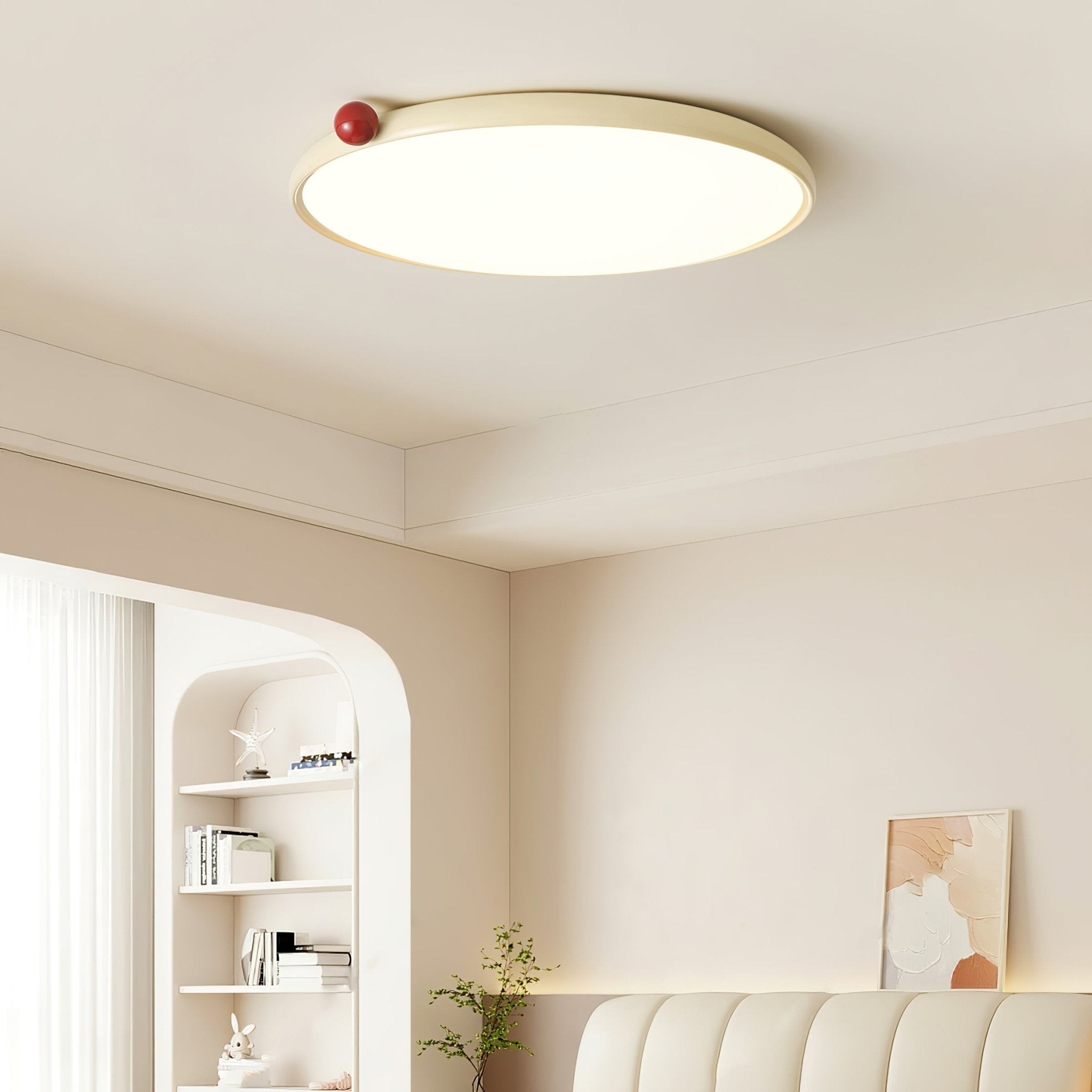 Minimalist Disc Cream Style Ultra-thin Ceiling Lamp K462