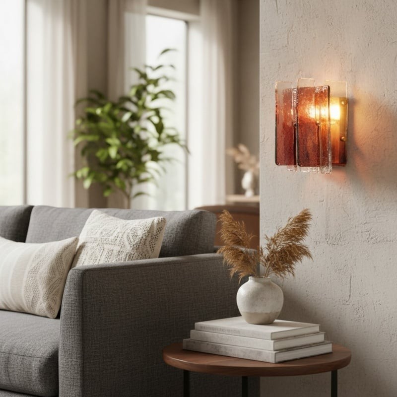 Lumiridge Minimalist Wall Light - Modern Metal Glass Fixture for Living Room K2149