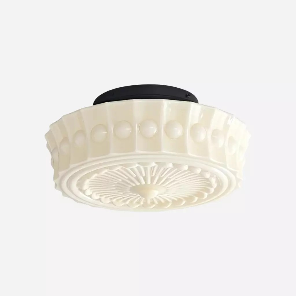 Rigidus French Vintage Glass Cream Style Ceiling Light K431
