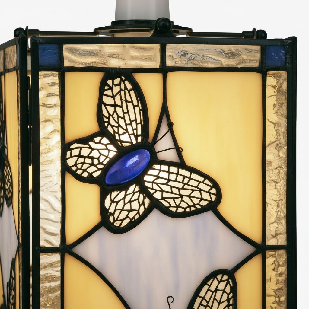 TF Butterfly Pendant Lamp - Artistic Stained Glass Pendant Light K1801