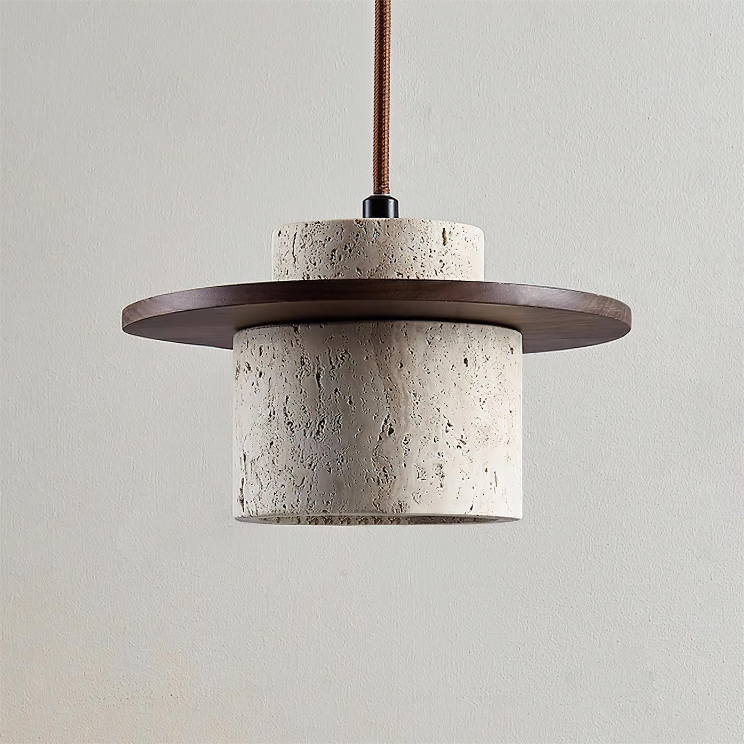 Elegant Textured Cylindra Stone Pendant Lamp K824
