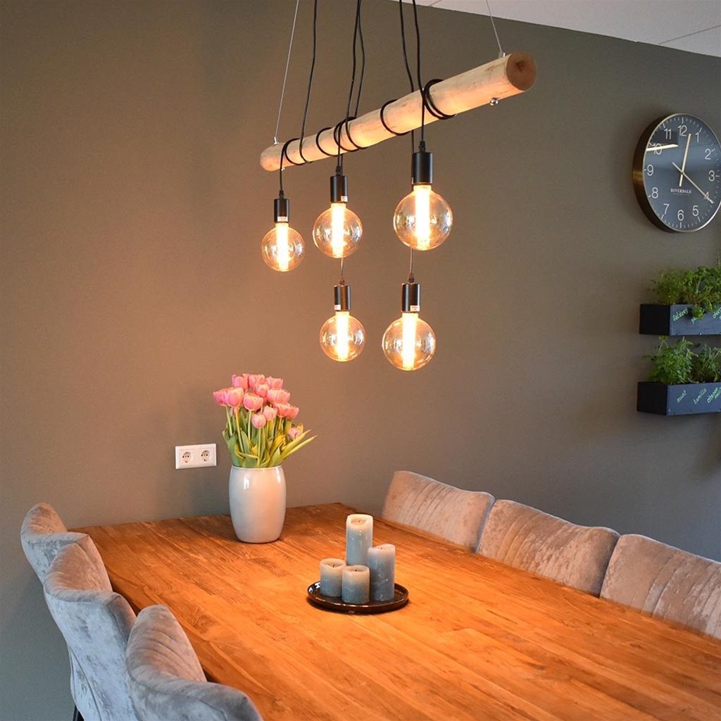 TOWNSHEND 4 Light Wooden Pendant Lamp