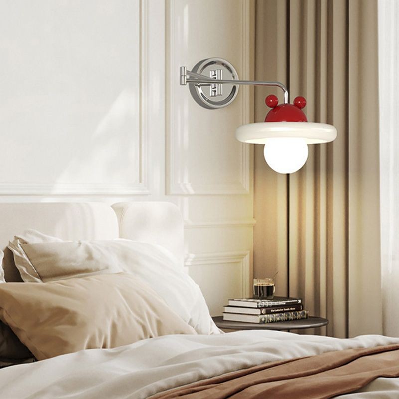 Modern Cream Chrome Swing Arm Wall Light K179