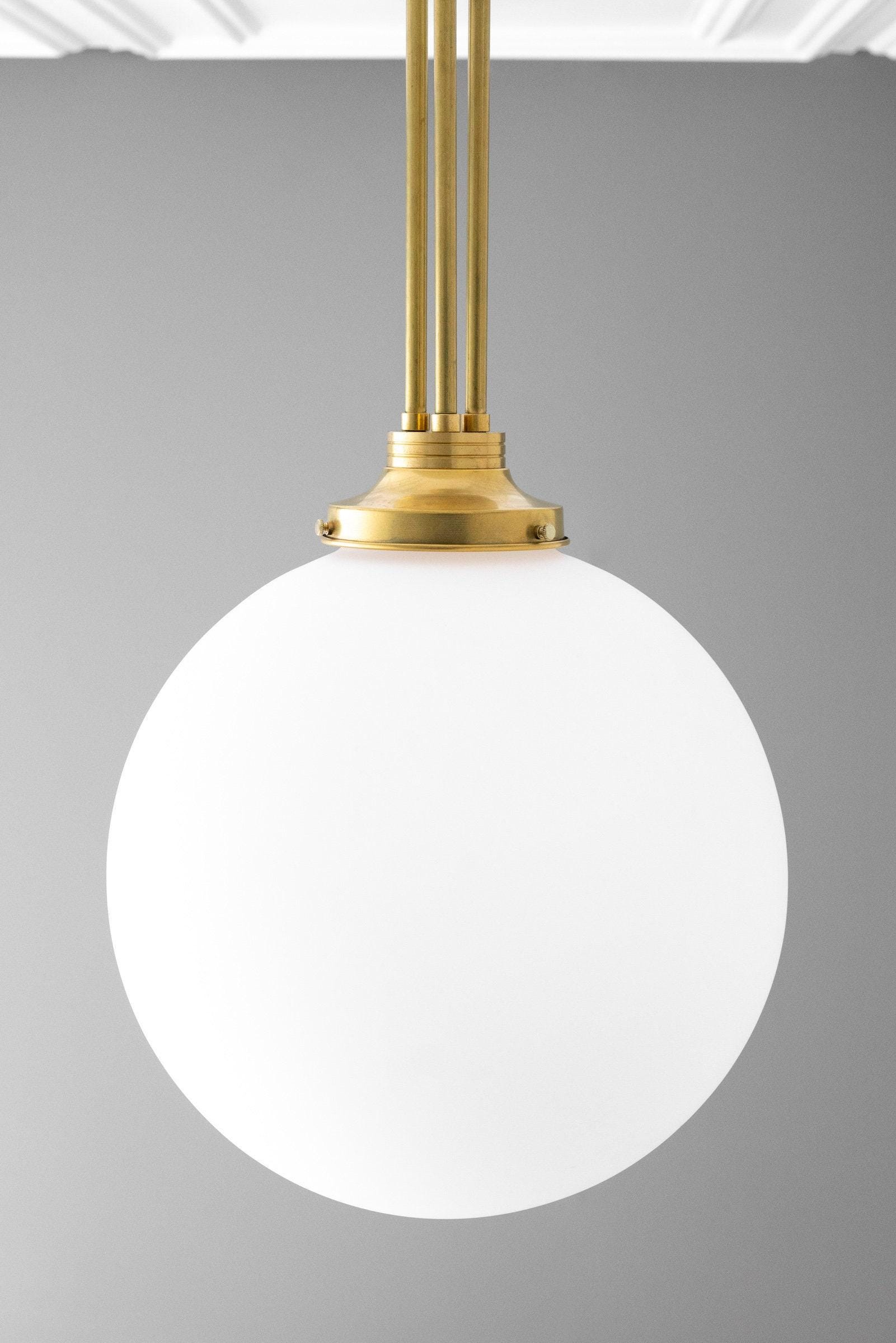 Glorica Glass Frosted Globe Pendant Light - Art Deco Hanging Light for Home K1514