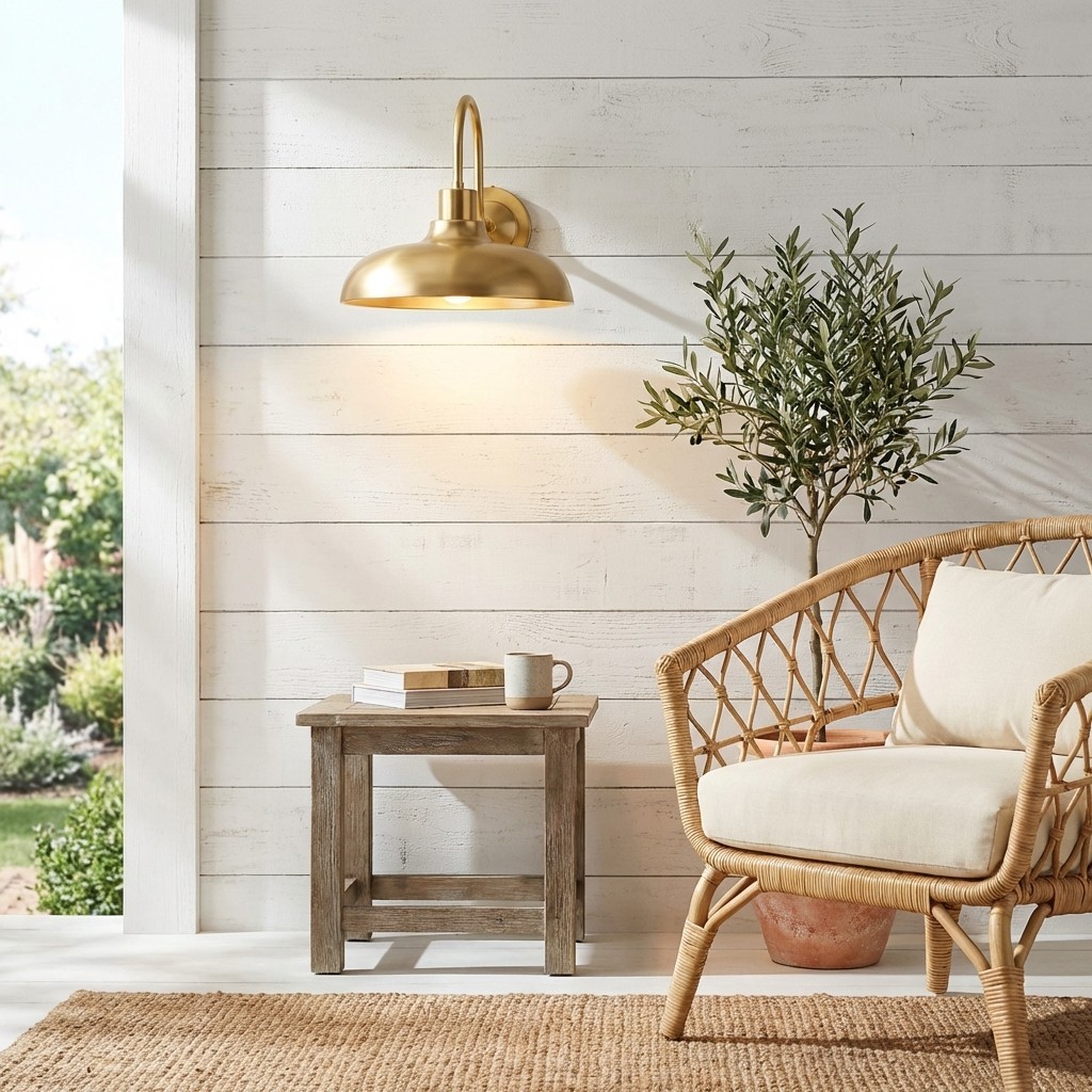 Velara Industrial Metal Rustic Dome Wall Sconce - Classic Curved Outdoor Wall Light for Porch and Patio K2249