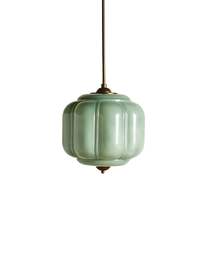 Eloise Classic Glass Pendant Light - Retro Glass and Metal Hanging Lamp for Kitchen Island Cafe K1475