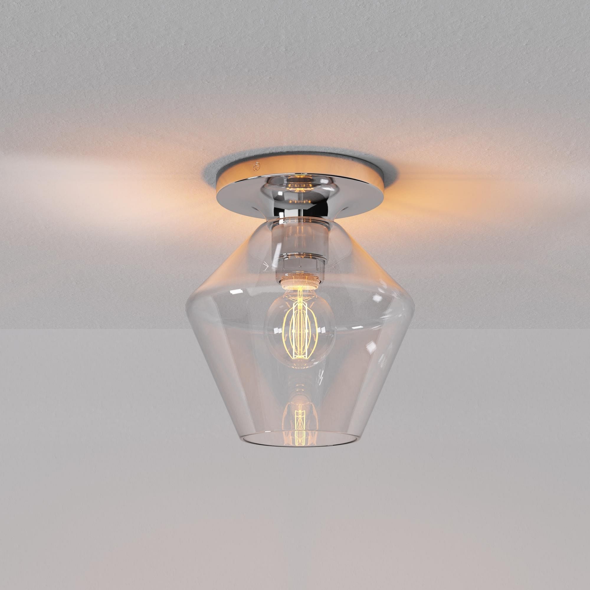 Merin Sleek Glass Ceiling Lamp - Geometric Flushmount Lamp for Dining Room K1223