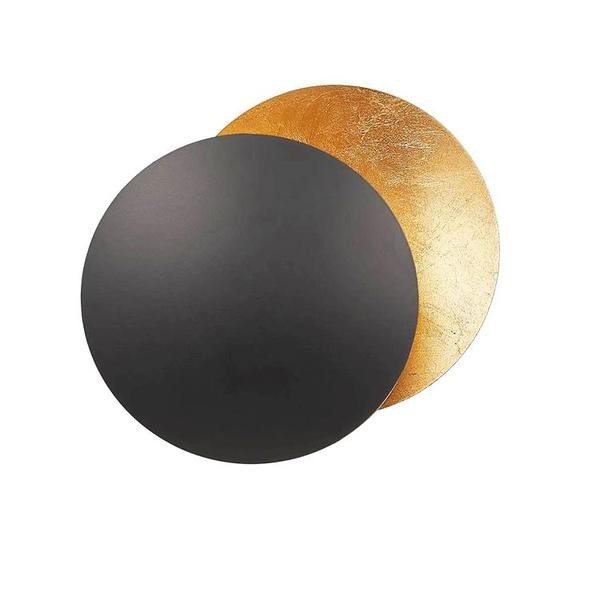 Elegant Round Lederam Wall Lamp - Modern Metallic Wall Light for Living Room