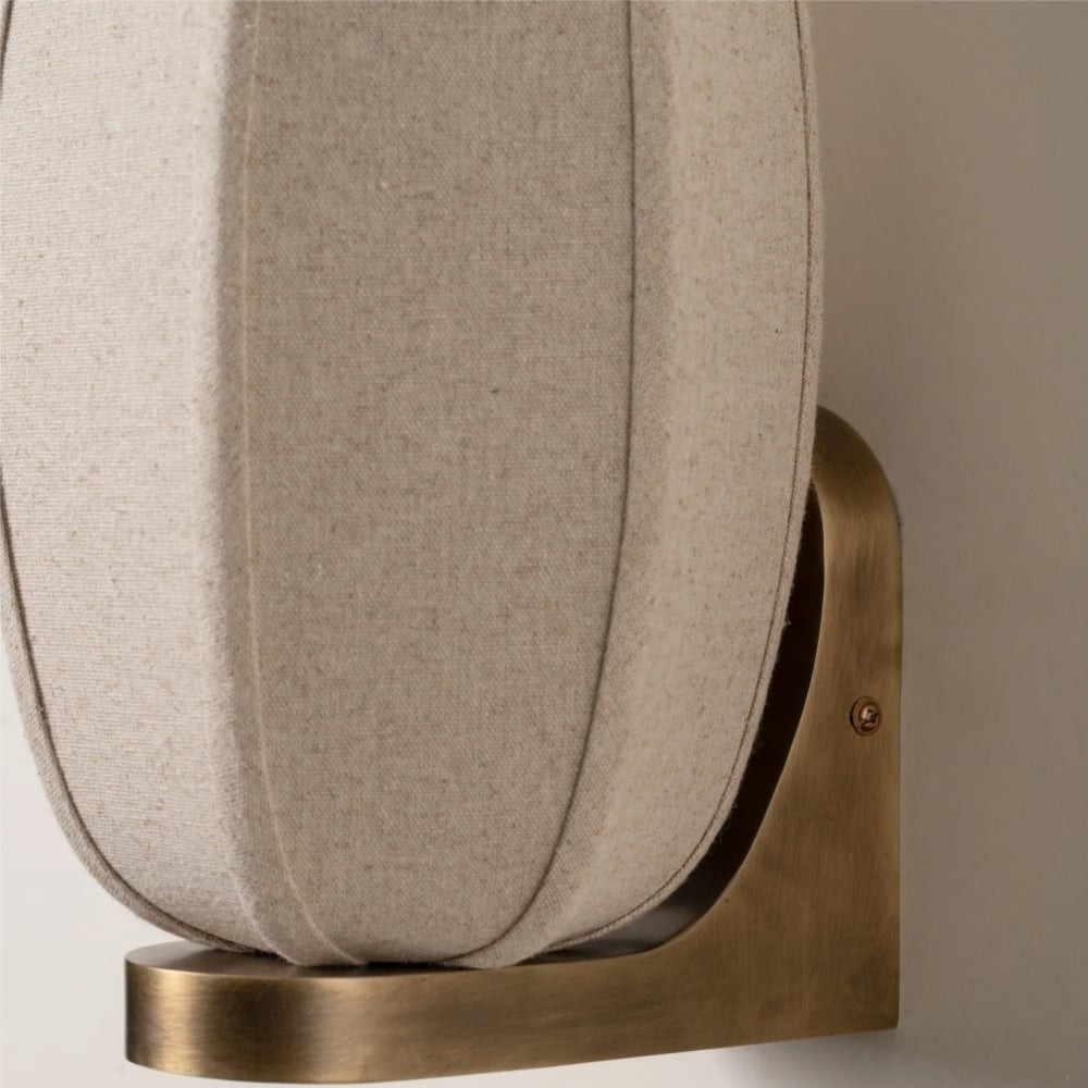 Loomis Elegant Linen Wall Sconce - Art Deco Inspired Wall Light for Living Room Bedroom K2212