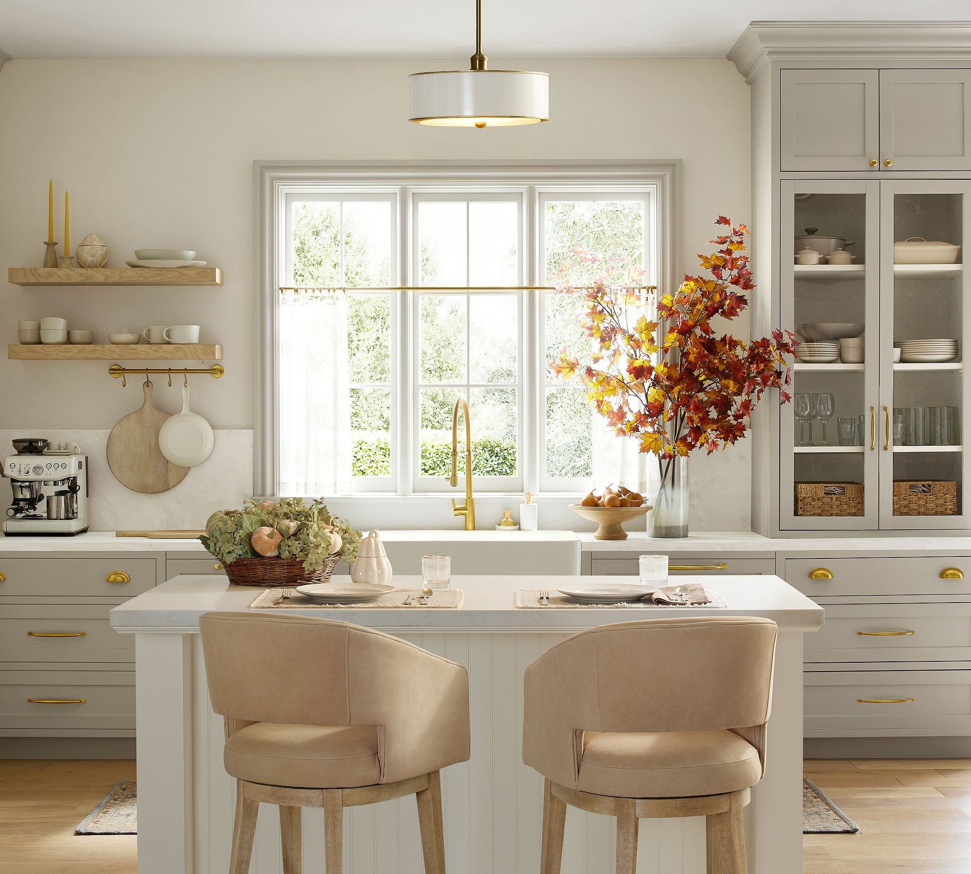 Forvara Metal Drum Pendant Light - Farmhouse Style Kitchen Island Lighting K1361