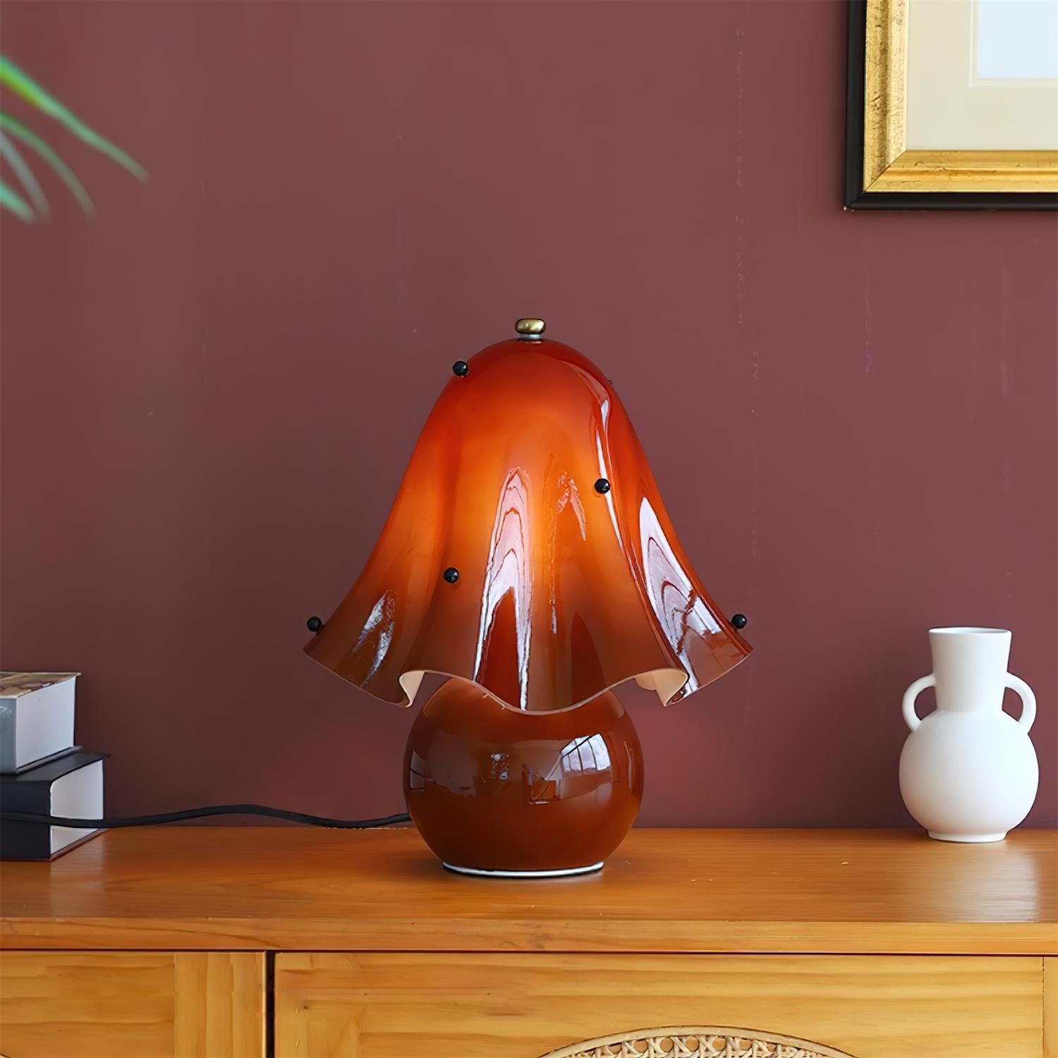 Bellina Bell Flower Table Lamp – Sculptural Glass Vera Style For Side Table Lamp K1135
