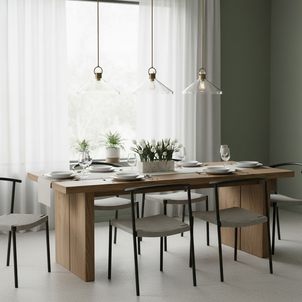 Lirra Clear Glass Industrial Pendant Light - Perfect for Kitchen Island & Dining Room K1731