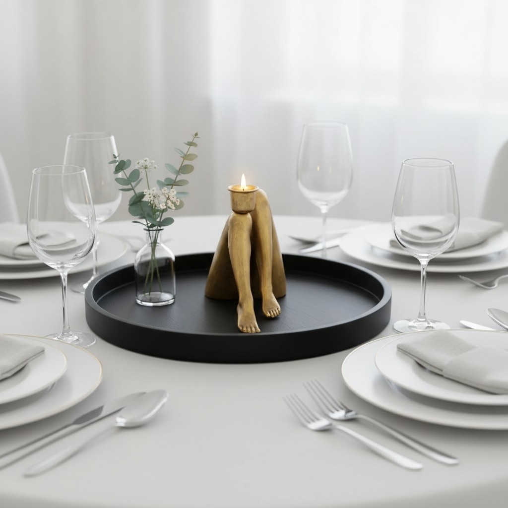 Kickra Sexy Legs Candle Holder - Modern Metal Base for Dining Table and Home Decor K2221