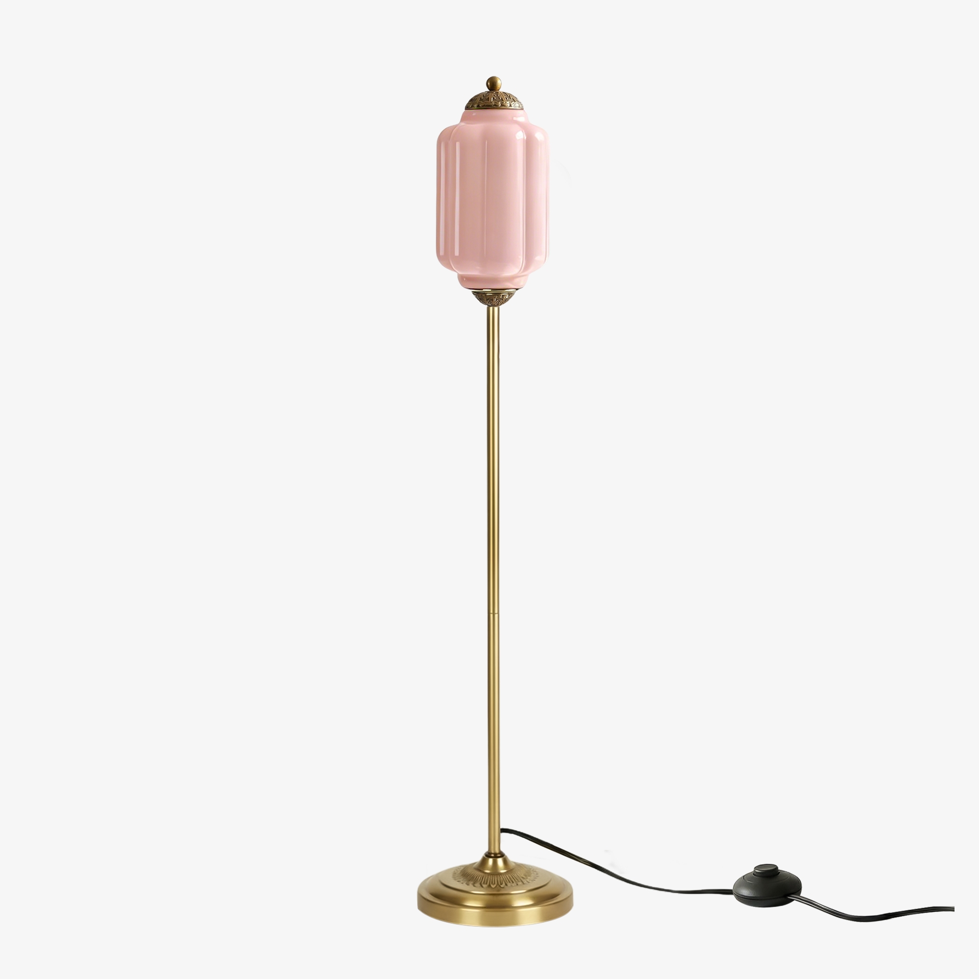 Eloise Handcrafted Retro Glass Floor Lamp - Lantern Form Floor Light for Reading Corners K2345